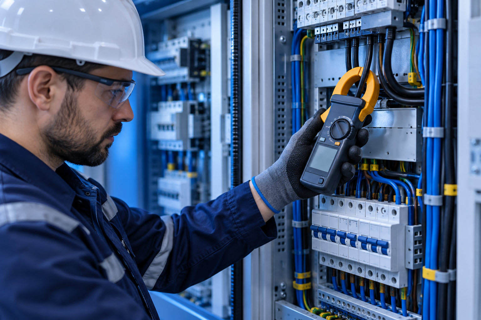 Clamp meter at a low-voltage distribution board