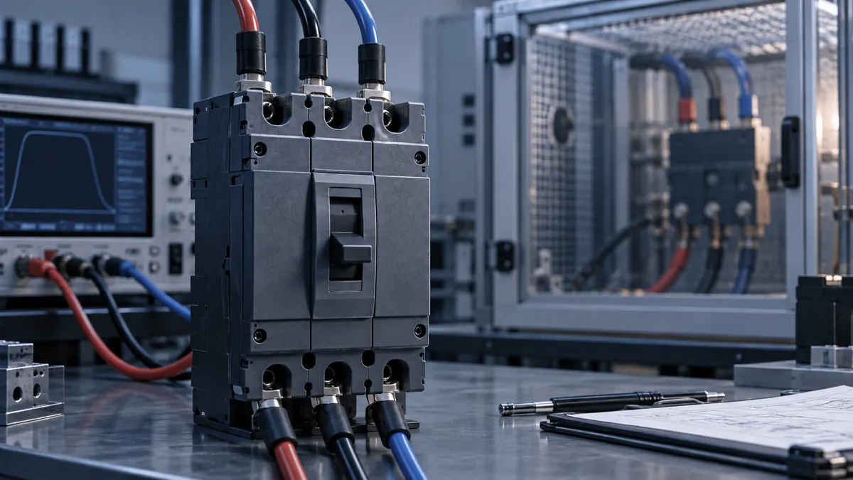 Circuit breaker front markings being checked against a protection study