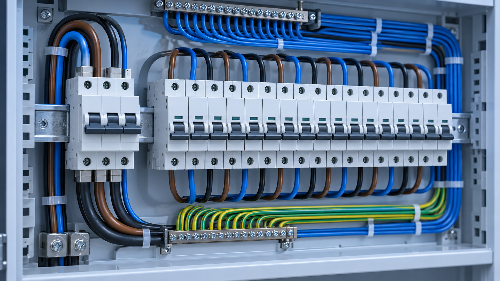 Low-voltage distribution board with circuit breakers
