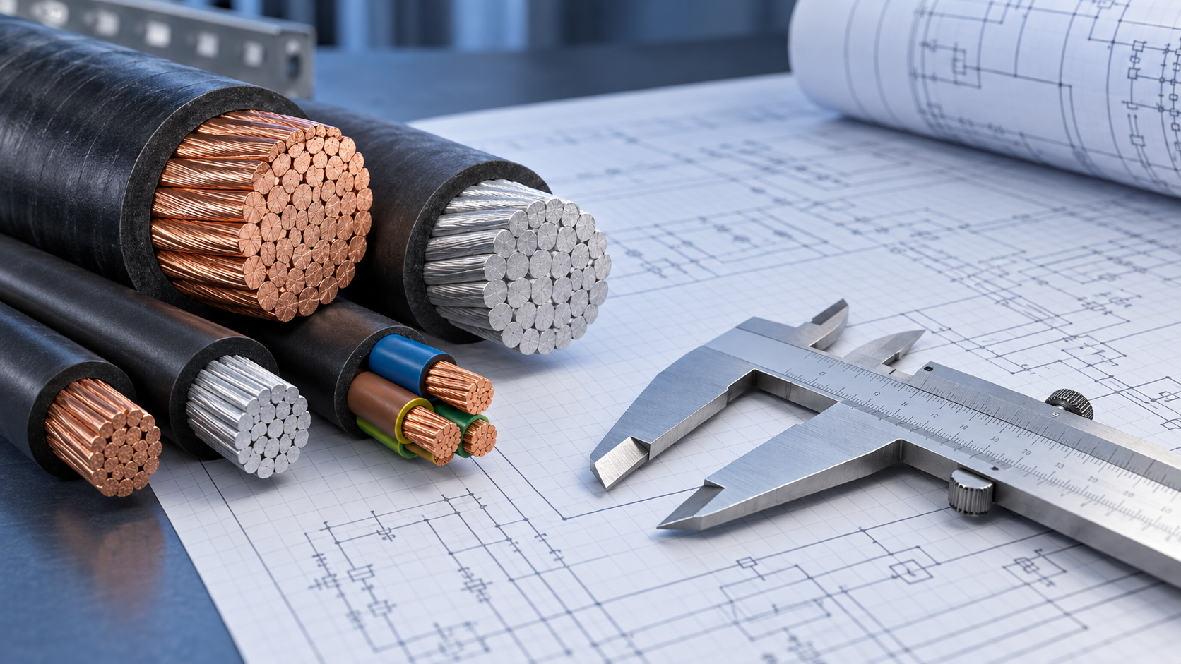 Cable cross sections with measuring equipment