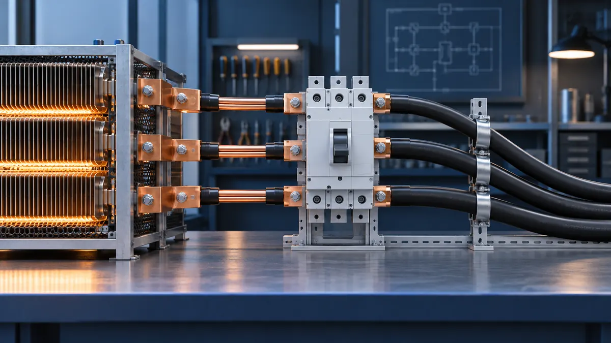Circuit schedule cable record and breaker rating being compared on a desk