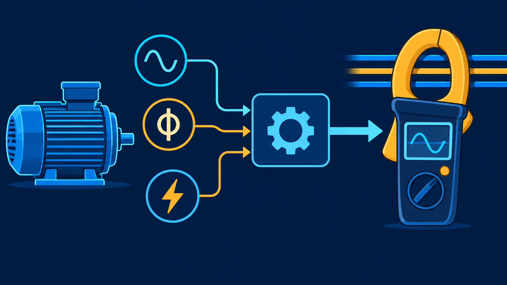 Illustration of power inputs resolving into current